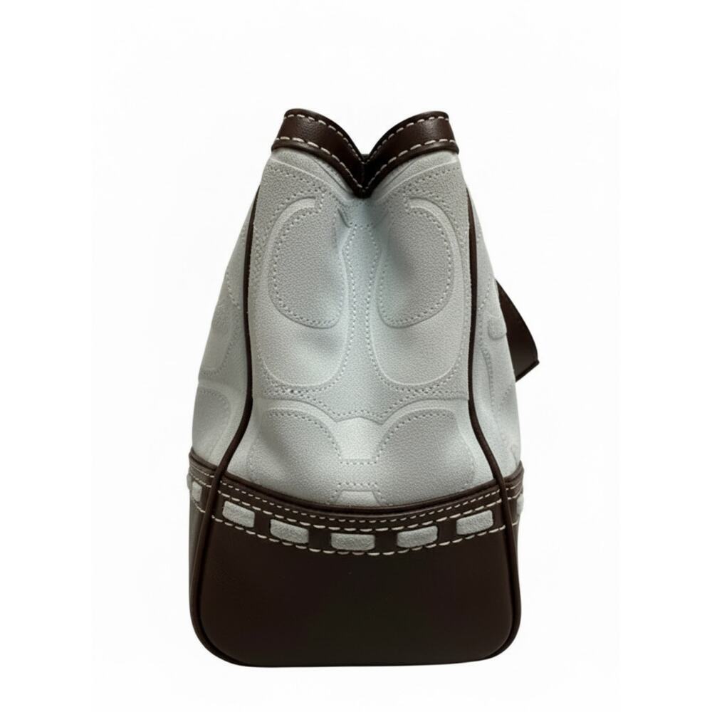 Y2K Coach Hampton Legacy Tote in Baby Blue Suede - Picture 8 of 10